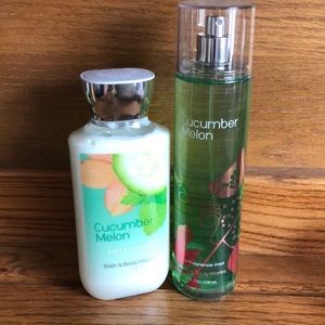 Cucumber melon body spray and lotion set